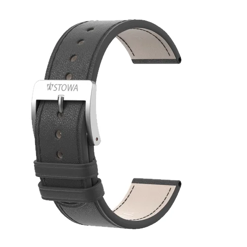 Stowa Fliegerband Fliegerband ohne Nieten schwarz 18,0 mm N Dornschließe matt, 18 mm lug width