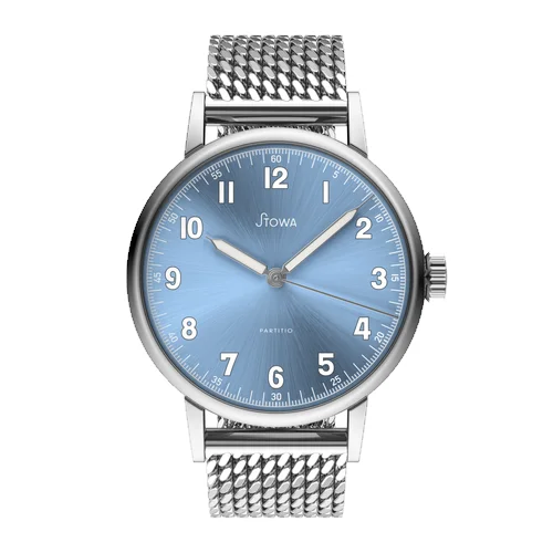 Stowa Partitio Partitio Ice Blue automatic basic Milanaise metal strap N — reloj