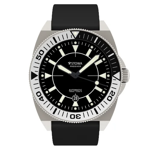 Stowa Prodiver Prodiver black automatic basic black rubber strap black — watch