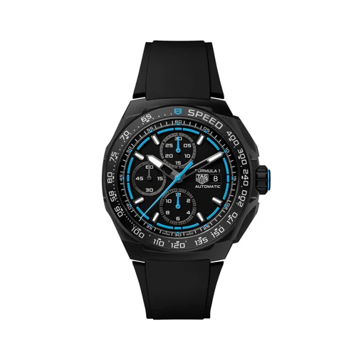 Formula 1 Automatic Chronograph 44 DLC / Black - Blue / Rubber — reloj