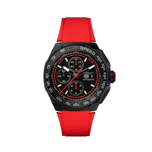 Formula 1 Automatic Chronograph 44 DLC / Black - Red / Rubber — reloj