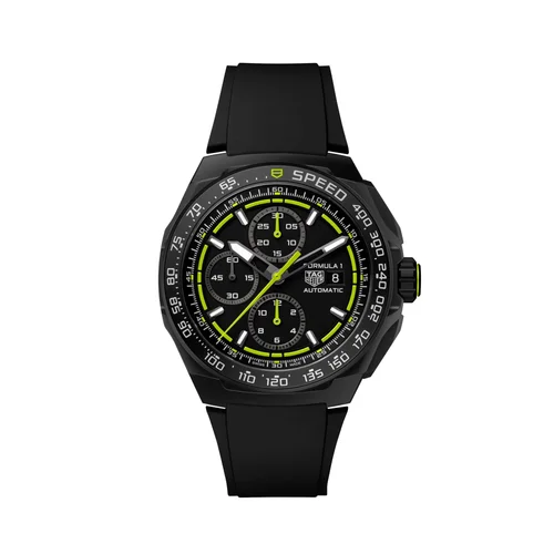 Formula 1 Automatic Chronograph 44 DLC / Black - Lime Green / Rubber — reloj