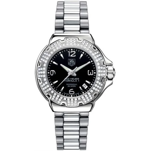 Formula 1 Quartz 37 Stainless Steel / Diamond / Black / Bracelet — reloj