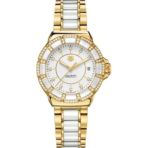 Formula 1 Quartz 37 Yellow Gold PVD / Diamond / White / Bracelet — reloj